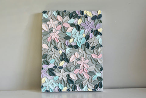 SOLD - Blushing Florals 12" x 16"