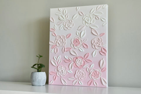 SOLD - Blushing Florals 12" x 16"