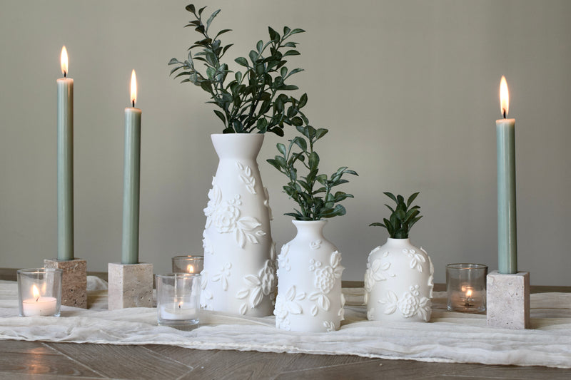 SOLD OUT - White Rose II Ceramic Bud Vase - Tall
