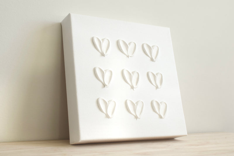 Hearts X - 8" x 8"