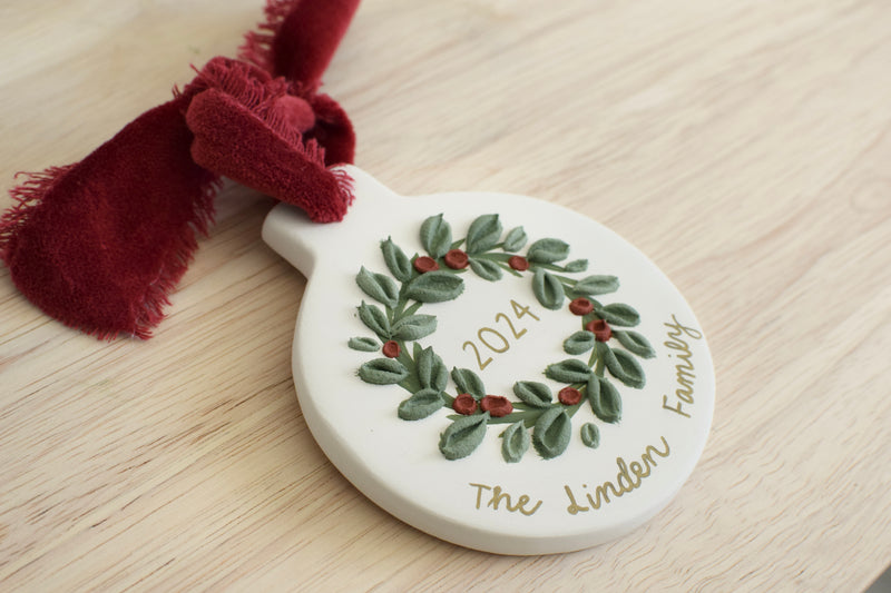 Customized 2024 Mini Wreath Ornament