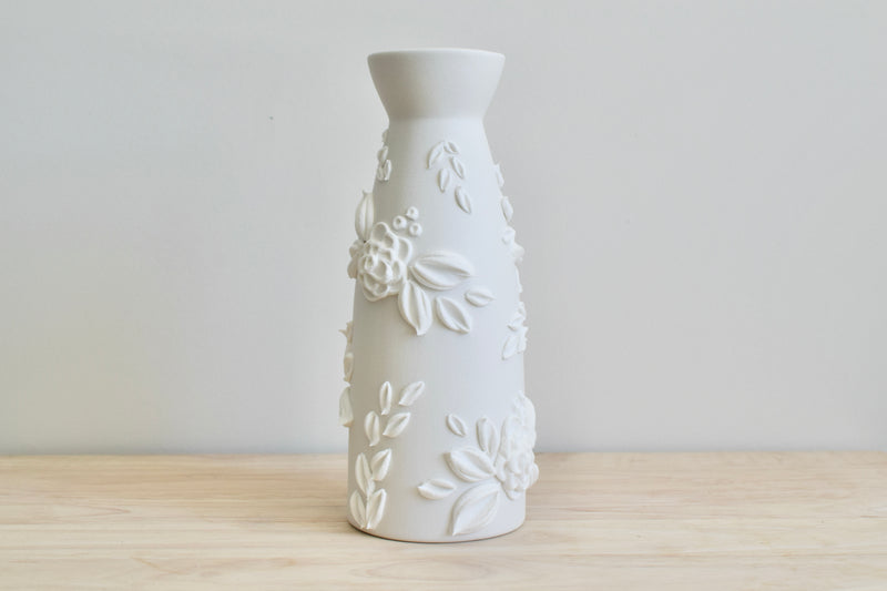 SOLD OUT - White Rose II Ceramic Bud Vase - Tall