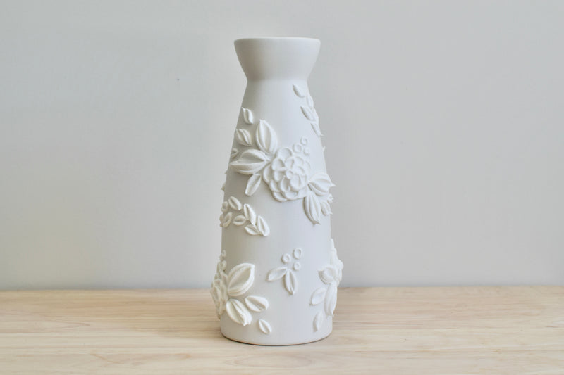 SOLD OUT - White Rose II Ceramic Bud Vase - Tall