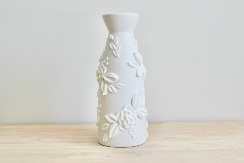 SOLD OUT - White Rose II Ceramic Bud Vase - Tall