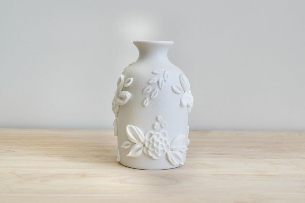 SOLD OUT - White Rose II Ceramic Bud Vase - Medium