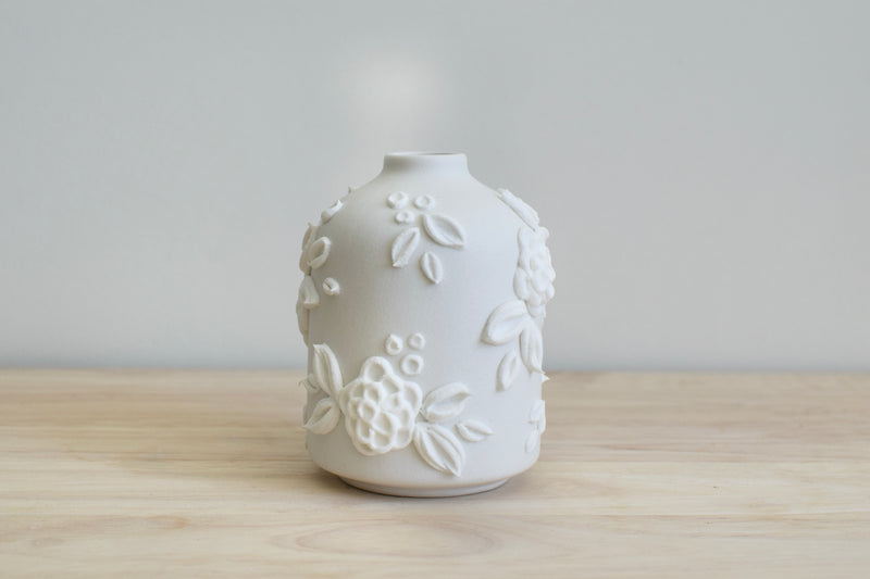 SOLD OUT - White Rose II Ceramic Bud Vase - Small