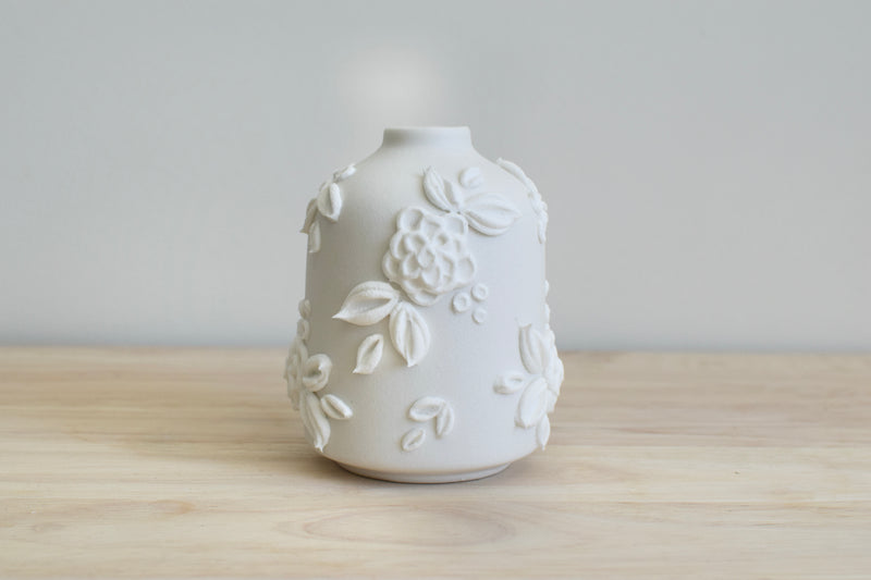 SOLD OUT - White Rose II Ceramic Bud Vase - Small