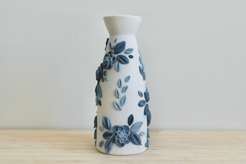 SOLD OUT - Botanical Blue II Ceramic Bud Vase - Tall