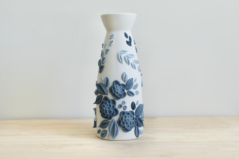 SOLD OUT - Botanical Blue II Ceramic Bud Vase - Tall