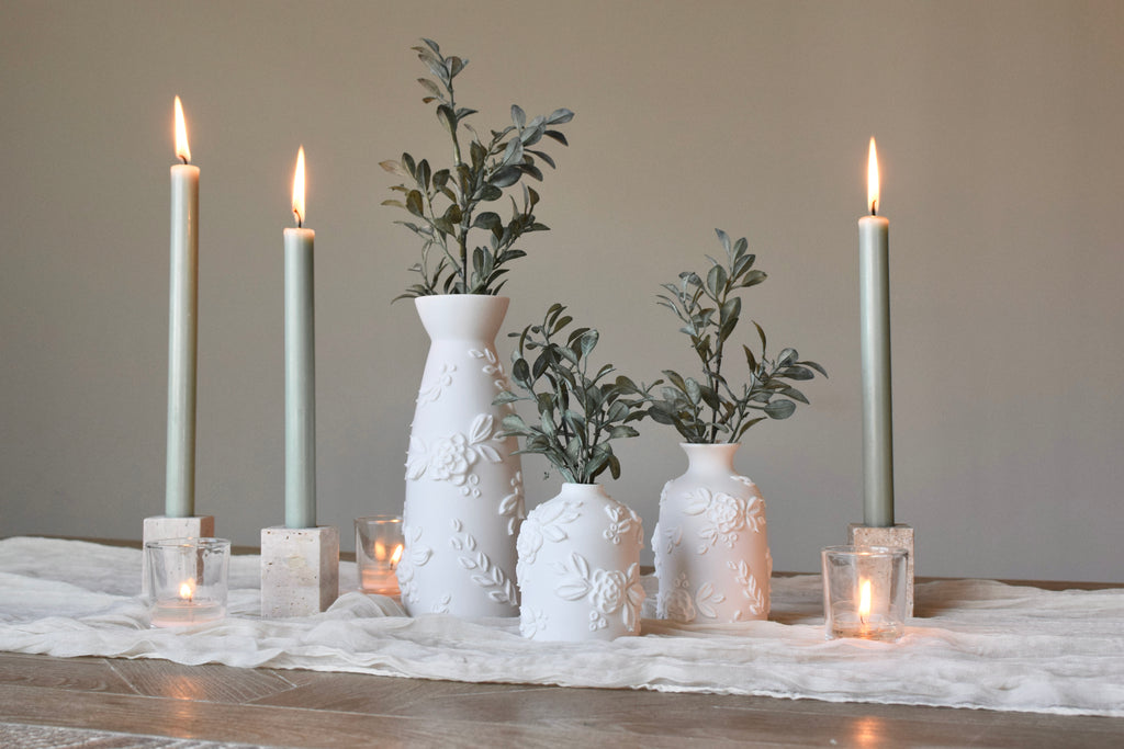 SOLD OUT - White Rose Ceramic Bud Vase - Small
