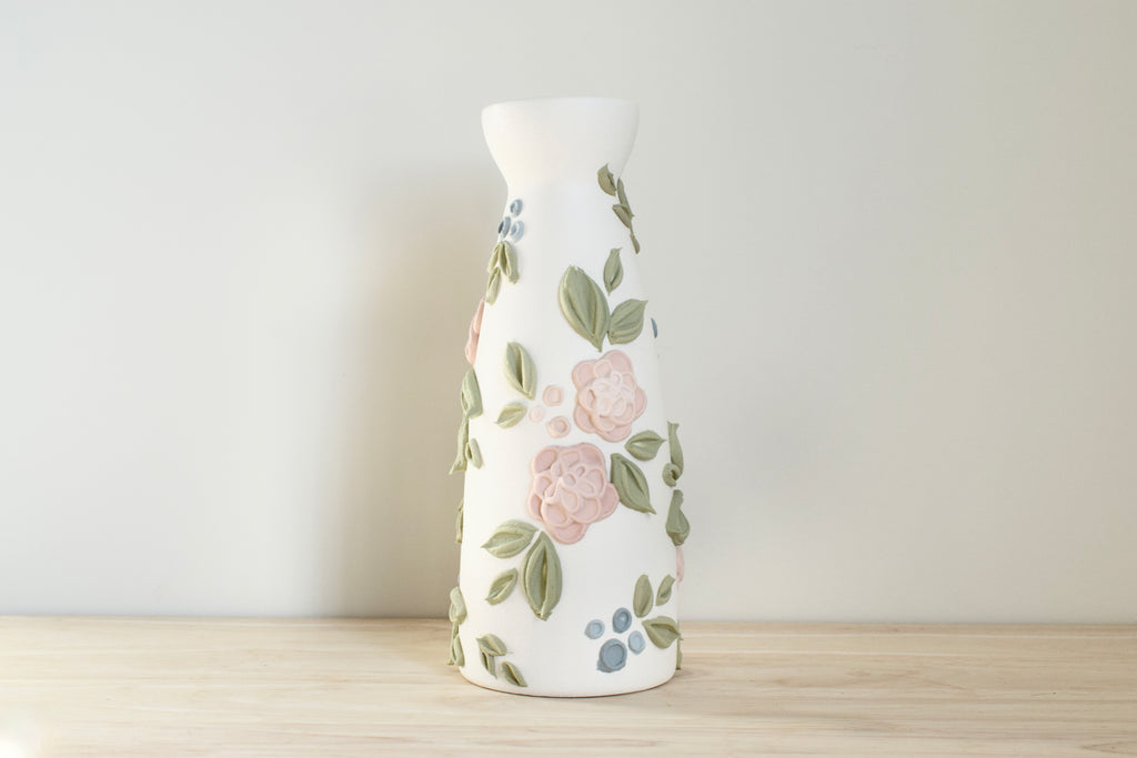 SOLD OUT - Garden Rose Ceramic Bud Vase - Tall