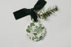 Classic Green Floral Holiday Ceramic Ornament