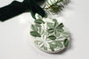 Classic Green Floral Holiday Ceramic Ornament