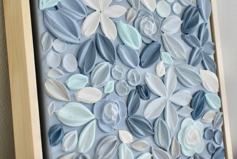 SOLD - Botanical Blue - 8" x 8" (Framed or Unframed)