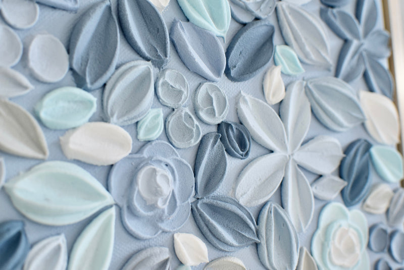SOLD - Botanical Blue - 8" x 8" (Framed or Unframed)