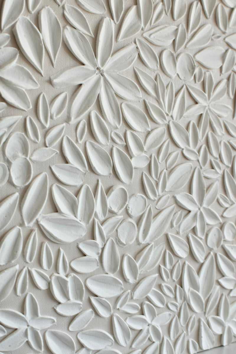 SOLD - Beige Florals 12" x 16"
