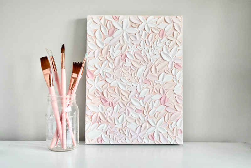 SOLD - Blushing Florals 12" x 16"