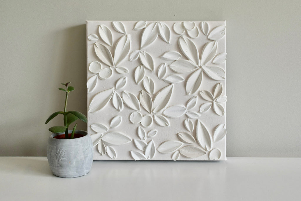 SOLD - Cream Ivy 10" x 10"