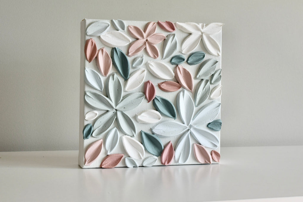 SOLD - Pops of Mauve 8" x 8"