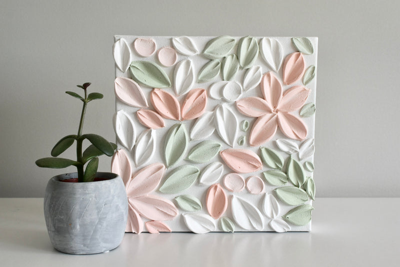 SOLD - Peach Green Tea 8" x 8"