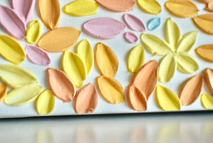 SOLD - Rainbow Petals 20" x 20"