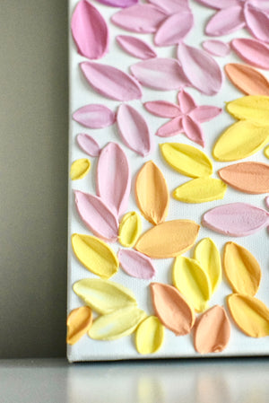 SOLD - Rainbow Petals 20" x 20"