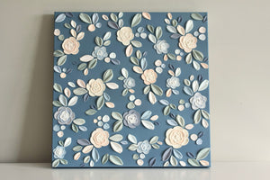 SOLD - Country Rose Garden 20" x 20"