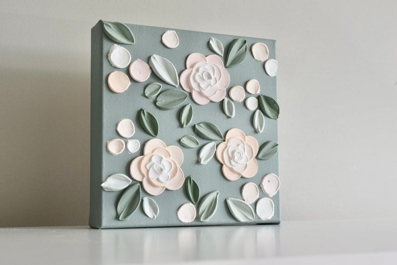 SOLD - Springtime Roses 8" x 8"