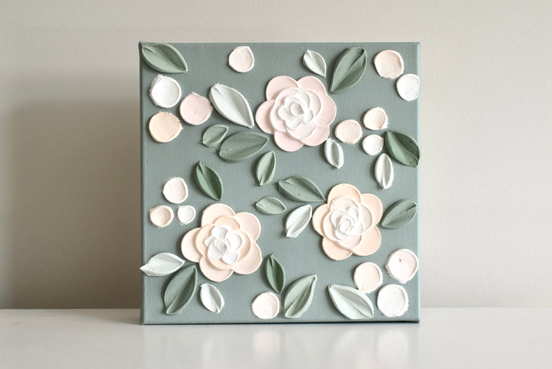 SOLD - Springtime Roses 8" x 8"