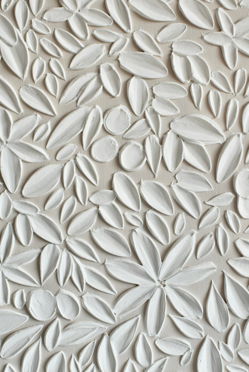 SOLD - Beige Florals 12" x 16"