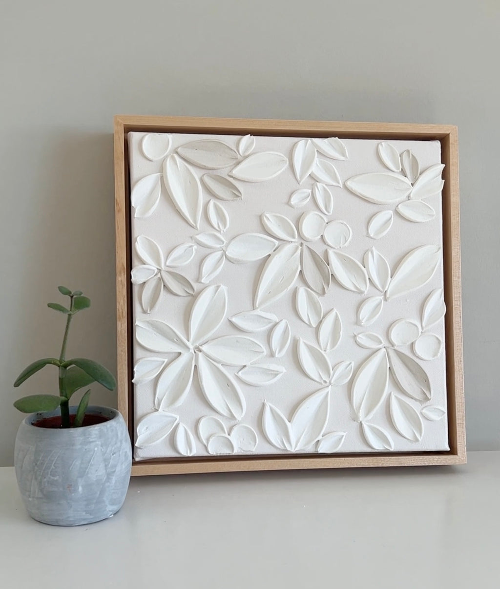SOLD - Cream Ivy 10" x 10"